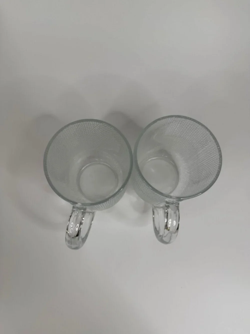 Vintage Arcoroc Frosted Texture Glass Mug Basket Weave Mesh Pattern , 6–8 oz, Cl